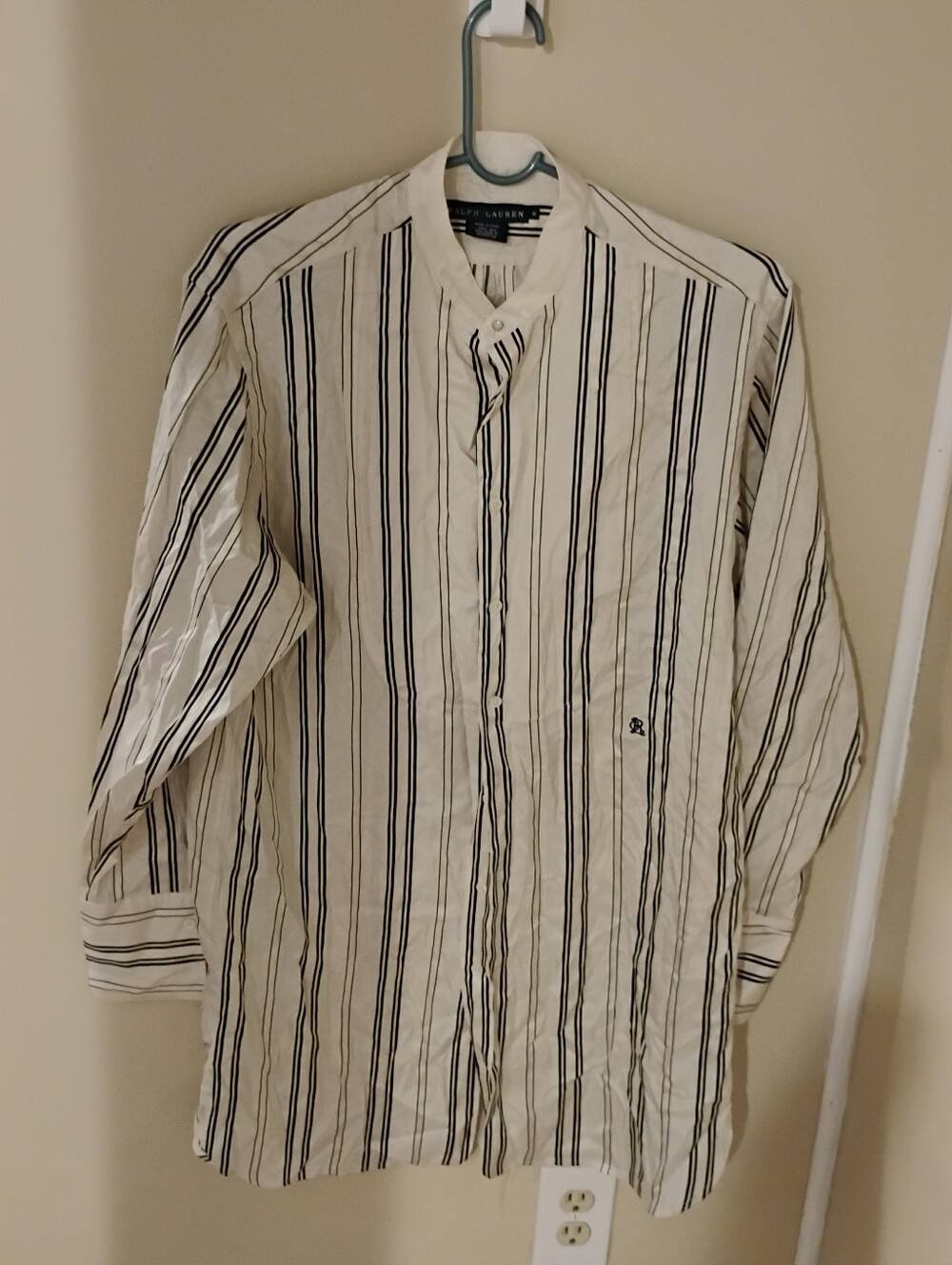 1990s 2000s Ralph Lauren Vintage Silk Striped Button Down Collared Shirtdress